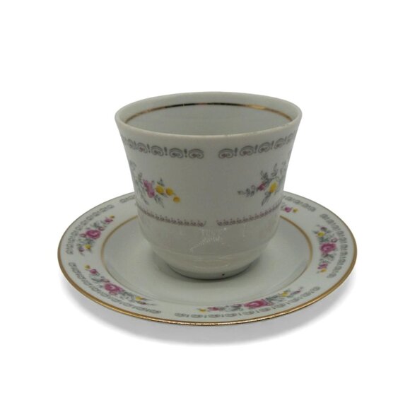 JLMENAU Graf Von Henneberg Floral Gold Trim Cup & Saucer Germany Vintage - Picture 4 of 11